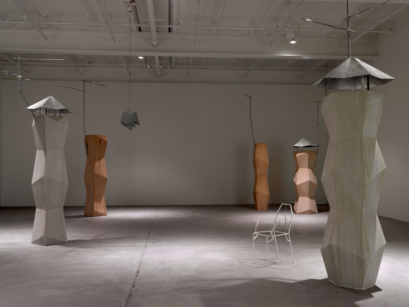 Installation view of Martin Boyce sculpture and photography exhibition