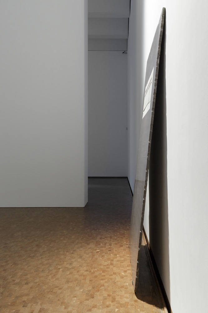 Installation view of videos and sculptures by Trisha Donnelly