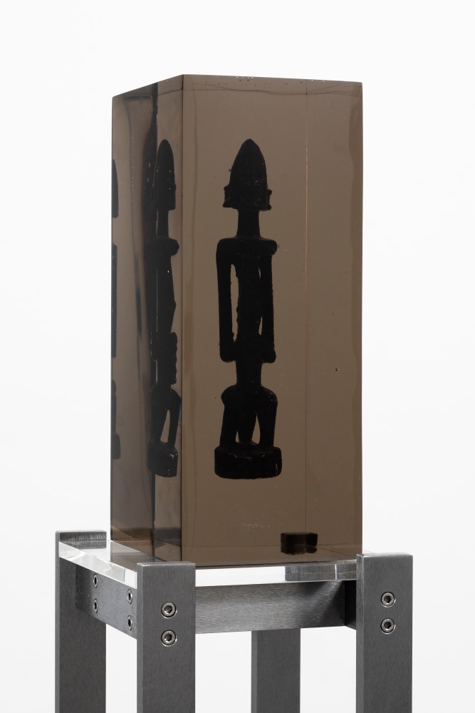 MATTHEW ANGELO HARRISON
Stoic on a Narrow Path
2024
Wooden figure, polyurethane resin, steel, acrylic
Sculpture 35 x 13.5 x 16.5 cm / 13 3/4 x 5 3/8 x 6 1/2 in
Pedestal 112 x 20 x 22 cm / 44 1/8 x 7 7/8 x 8 5/8 in
HARRI59423