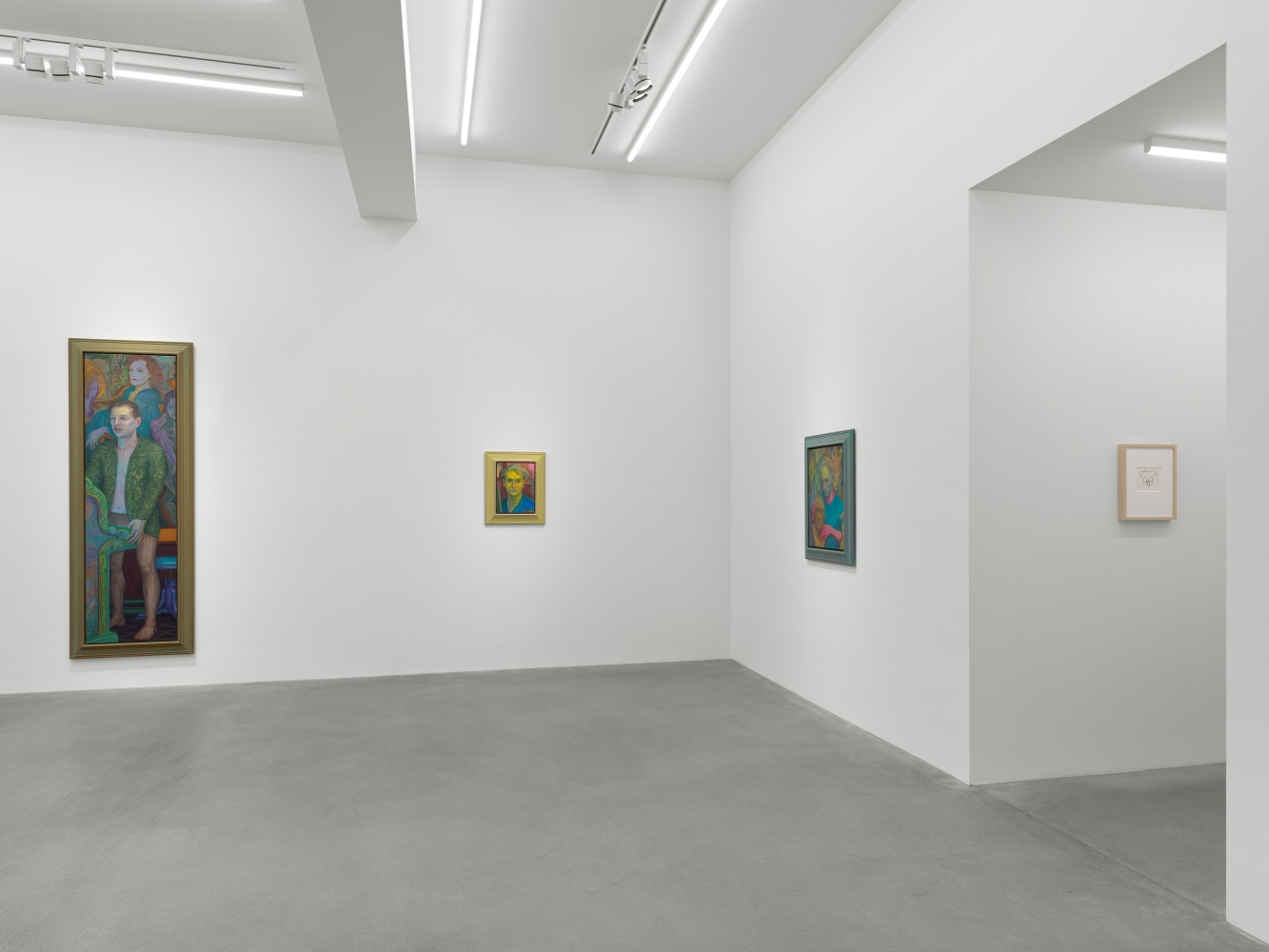 Installation view of paintings by Steven Shearer
