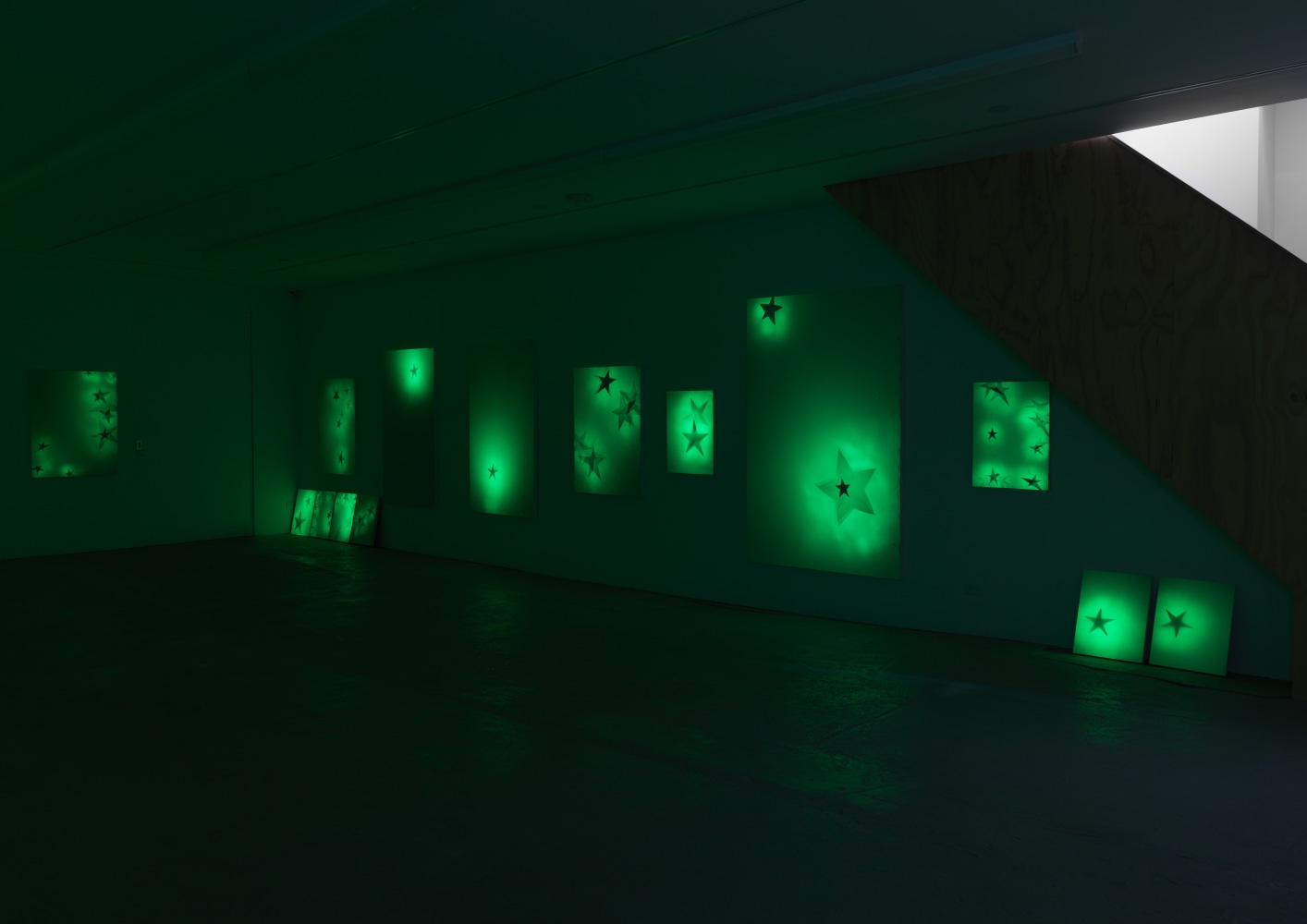 Installation view of paintings by Koo Jeong A