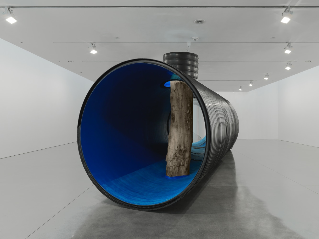 Installation view of sculpture by Oscar Tuazon