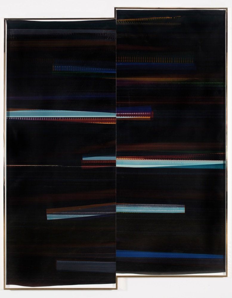 WALEAD BESHTY  RA4 Contact Print   [Black Curl (CMY/Six Magnet/Six Magnet: Los Angeles, California, February 19, 2016, Kodak Professional Ultra Endura N, Em. No. 107-016, 03516), Kreonite KM IV 5225 RA4 Color Processor, Ser. No. 00092174]   2016  Color photographic paper; framed Image 304 x 254 cm / 119 3/4 x 100 in Frame 307.5 x 257 x 16.5 cm / 121 x 101 1/4 x 6 1/2 in  BESHT42752