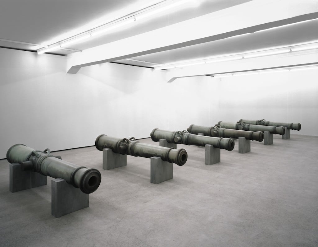 Installation view of Valentin Carron sculpture exhibition