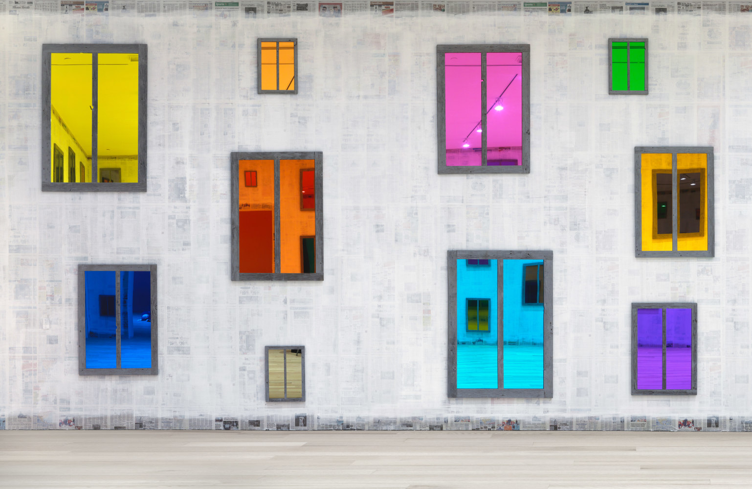 Installation view of sculptures by Ugo Rondinone