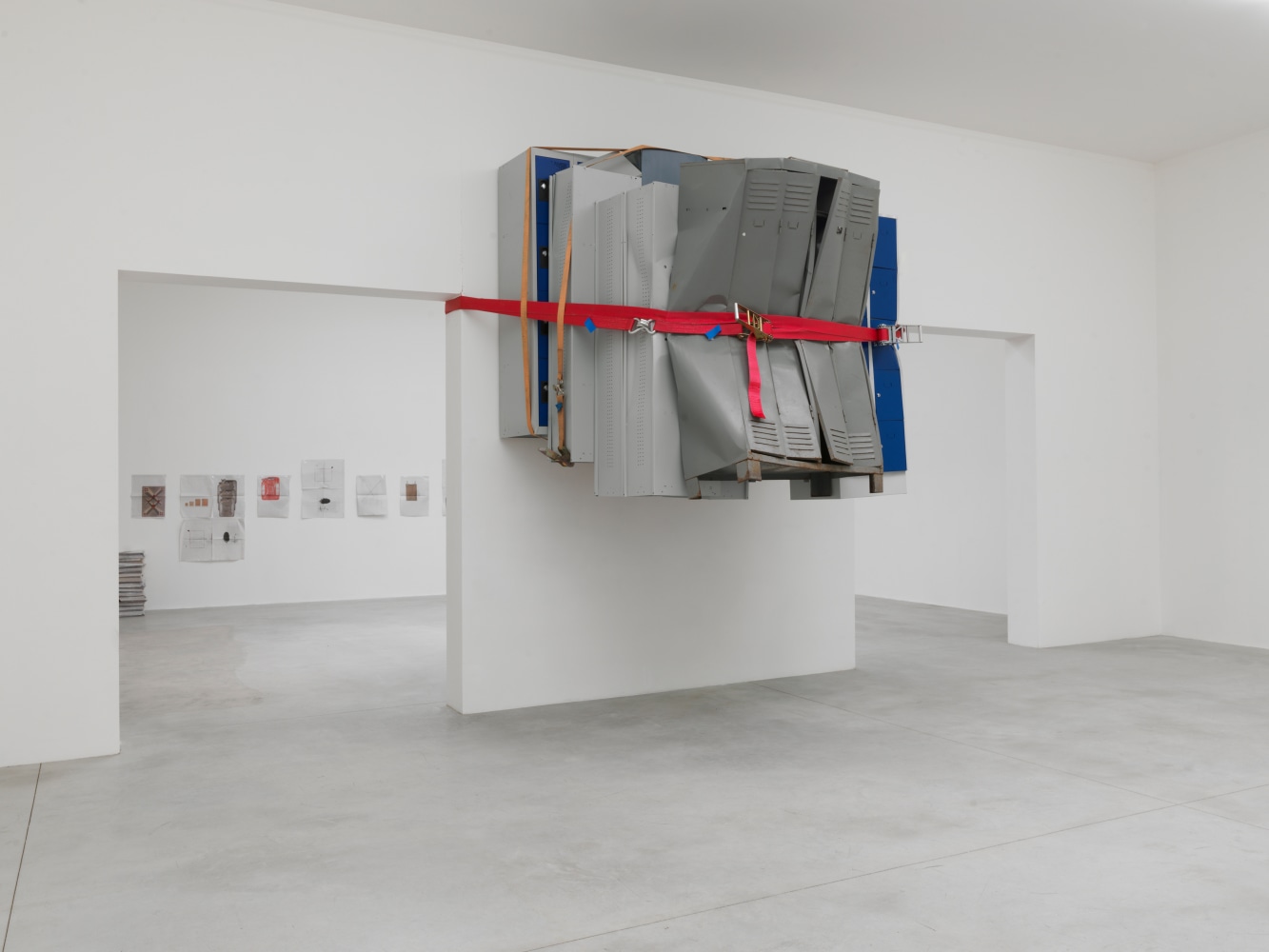 Installation view of sculptures by Matias Faldbakken