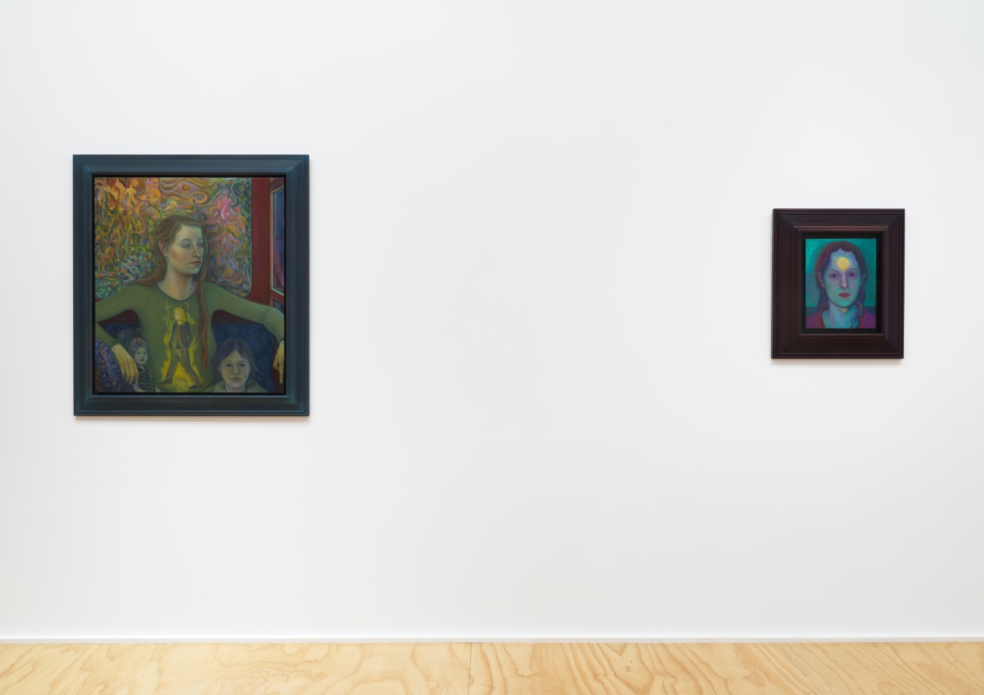 Installation view of Steven Shearer paintings and drawings exhibition