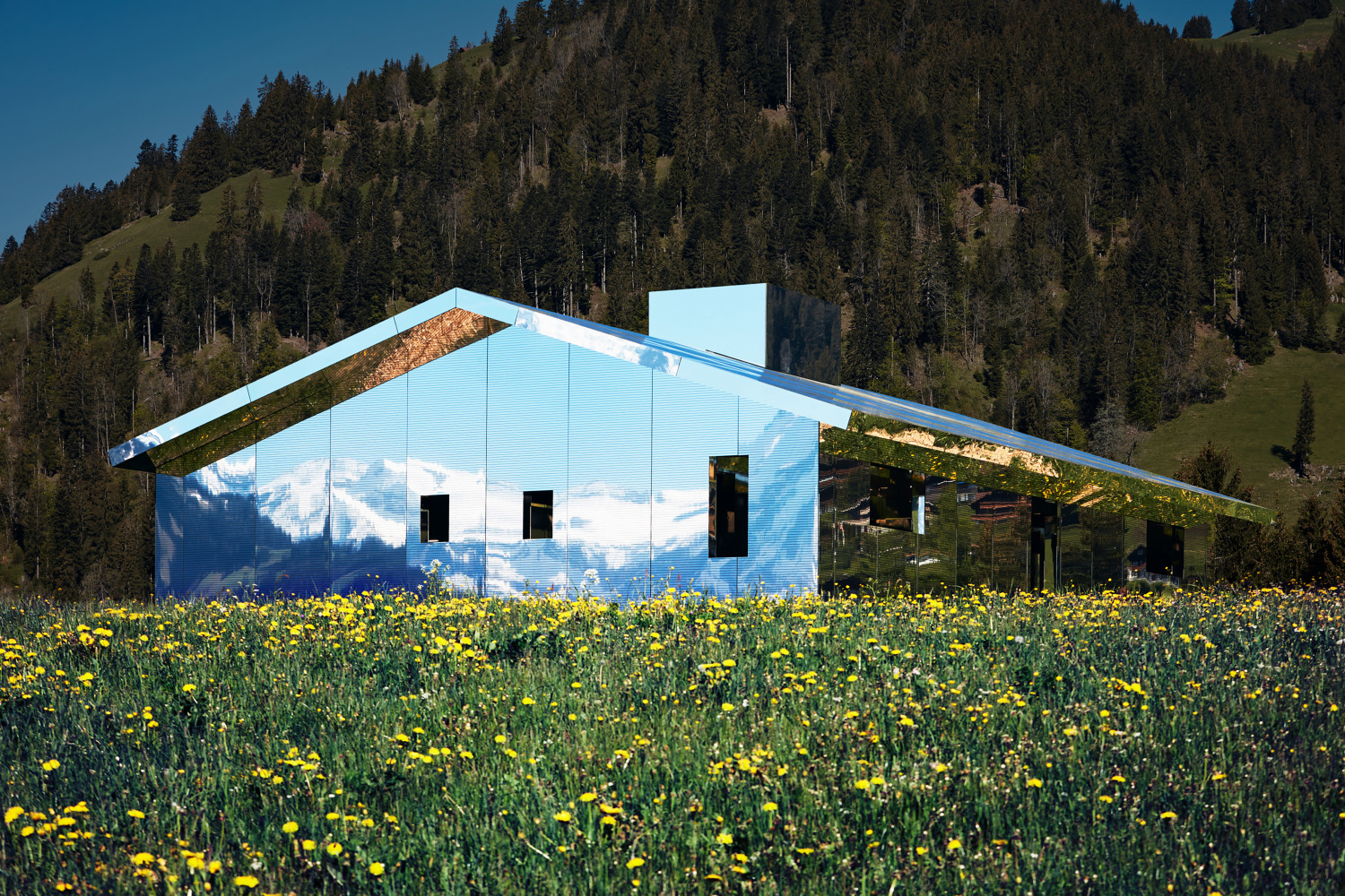 Installation view of living art installation by Doug Aitken