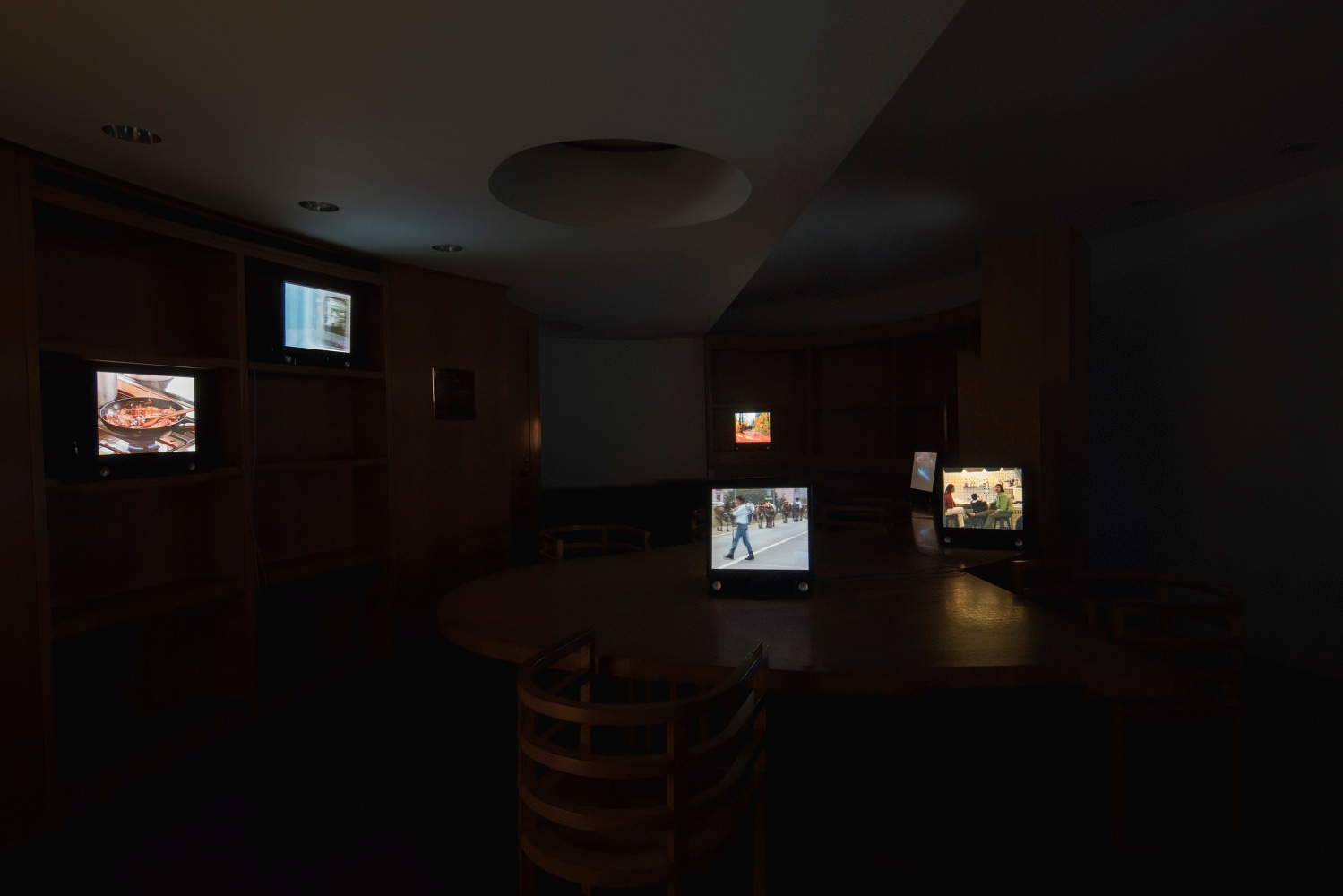 Installation view of sculptures by Peter Fischli and David Weiss