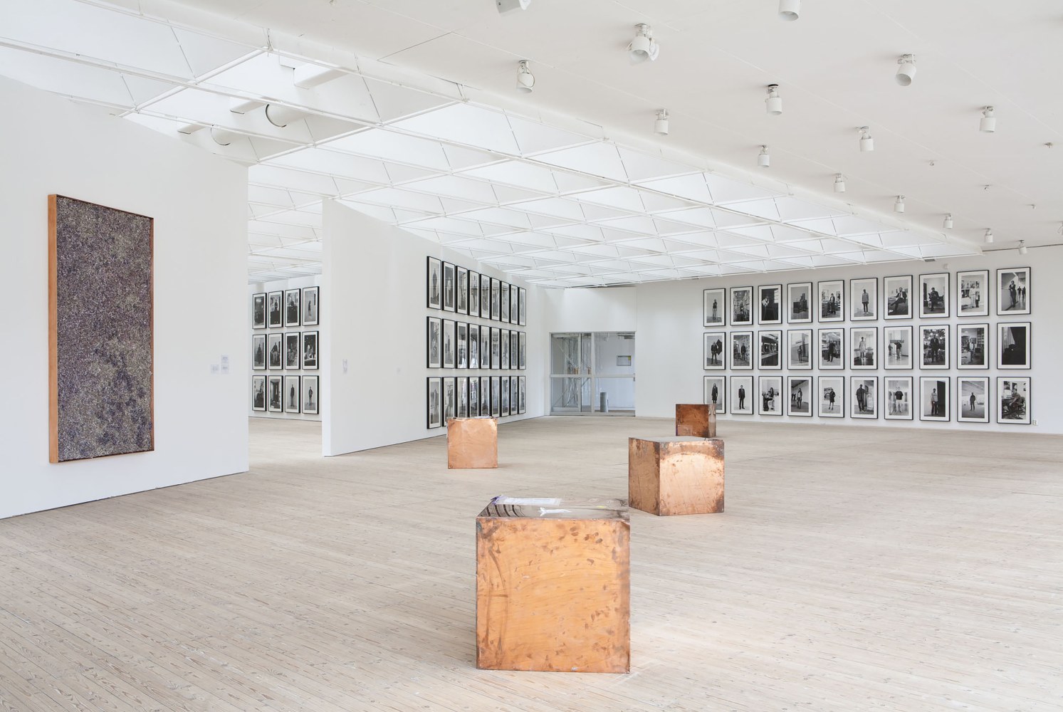 Installation view of works by Walead Beshty