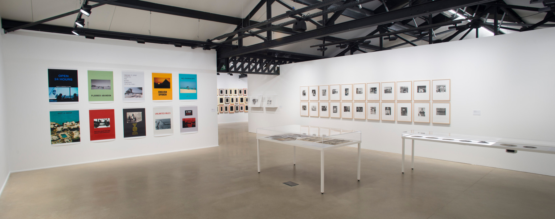 Installation view of works by Walead Beshty