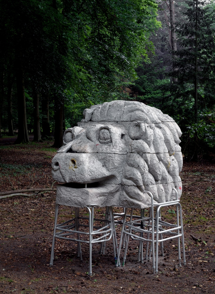 Installation view of outdoor sculpture by Justin Matherly