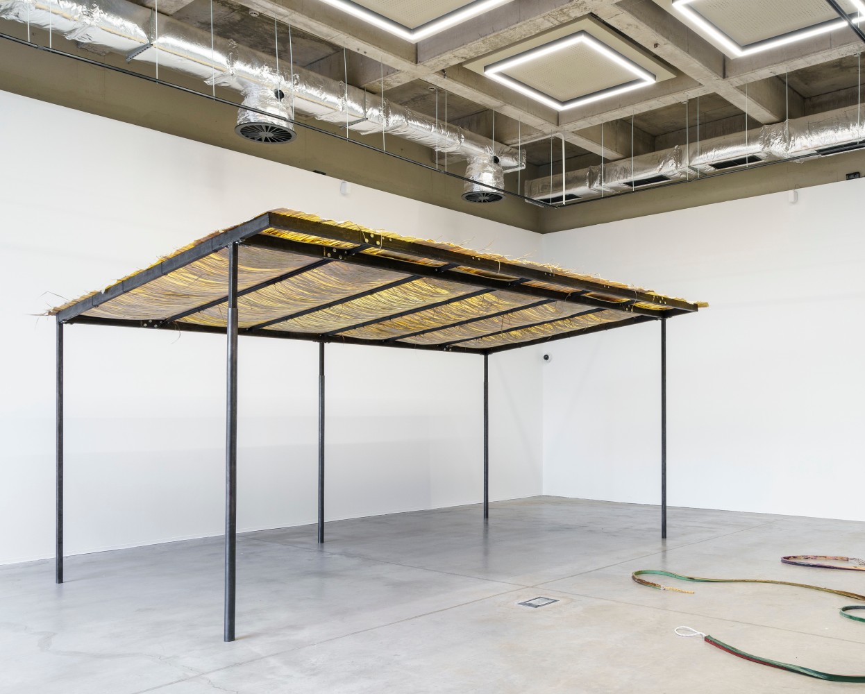 Shed

2023

Latex, metal, palm leaves, talcum

&amp;copy; Liesl Raff