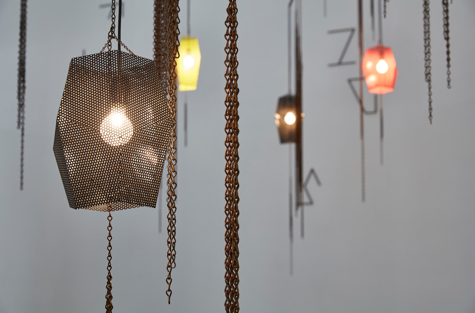 Installation view of sculptures by Martin Boyce