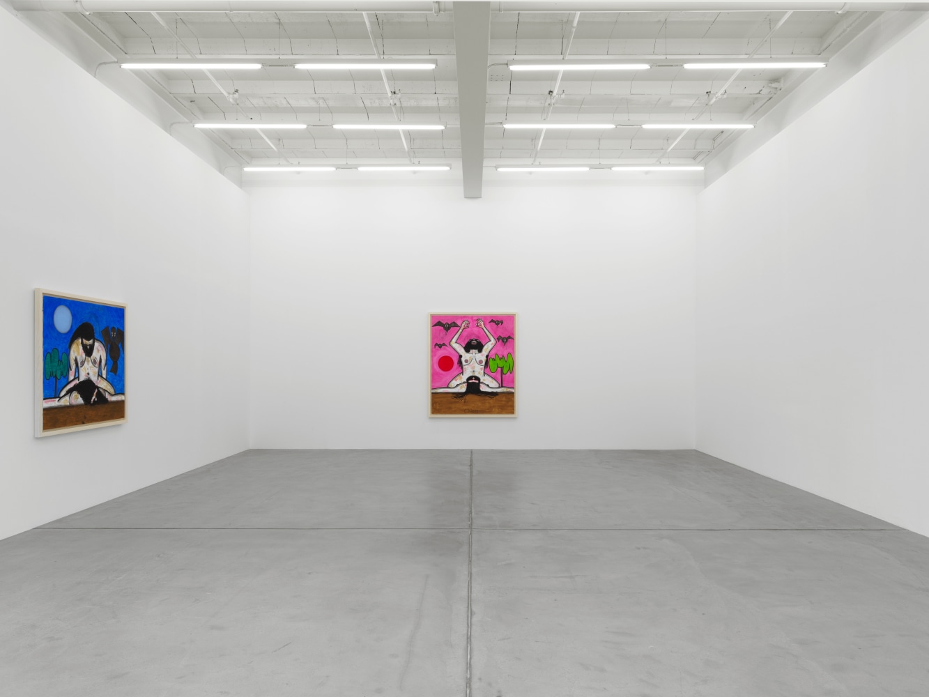 Installation view of Carroll Dunham painting exhibition