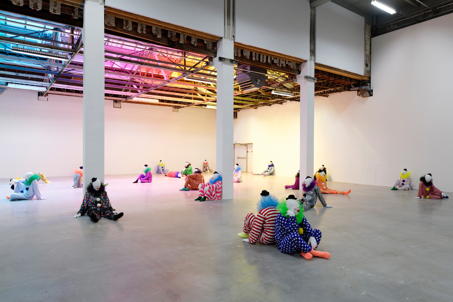 Installation view of sculptures by Ugo Rondinone