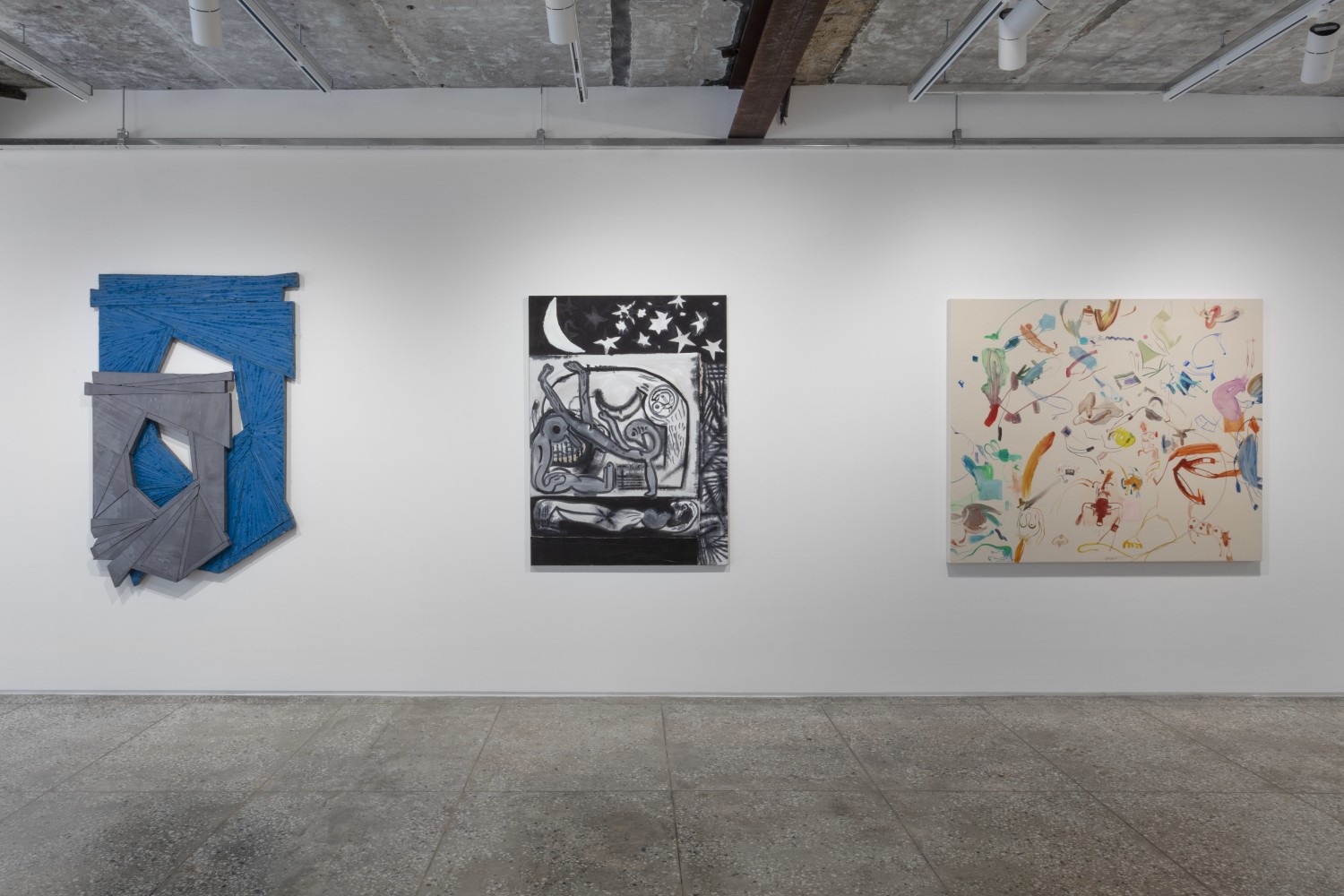 Installation view, Jean-Marie Appriou, Martin Boyce, Austin Eddy, Amy Feldman, Louisa Gagliardi, Matthew Angelo Harrison, Shara Hughes, Wyatt Kahn, Sofia Mitsola, Chemu Ng&amp;rsquo;Ok, Tobias Pils, Tschabalala Self, Sue Williams, Galerie Eva Presenhuber, Taxa, Seoul, 2023
&amp;copy; the artists
Courtesy the artists and Galerie Eva Presenhuber, Zurich / Vienna
Photo: Sebastiano Pellion di Persano