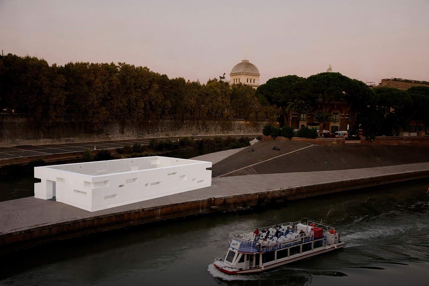 Installation view of living art installation by Doug Aitken