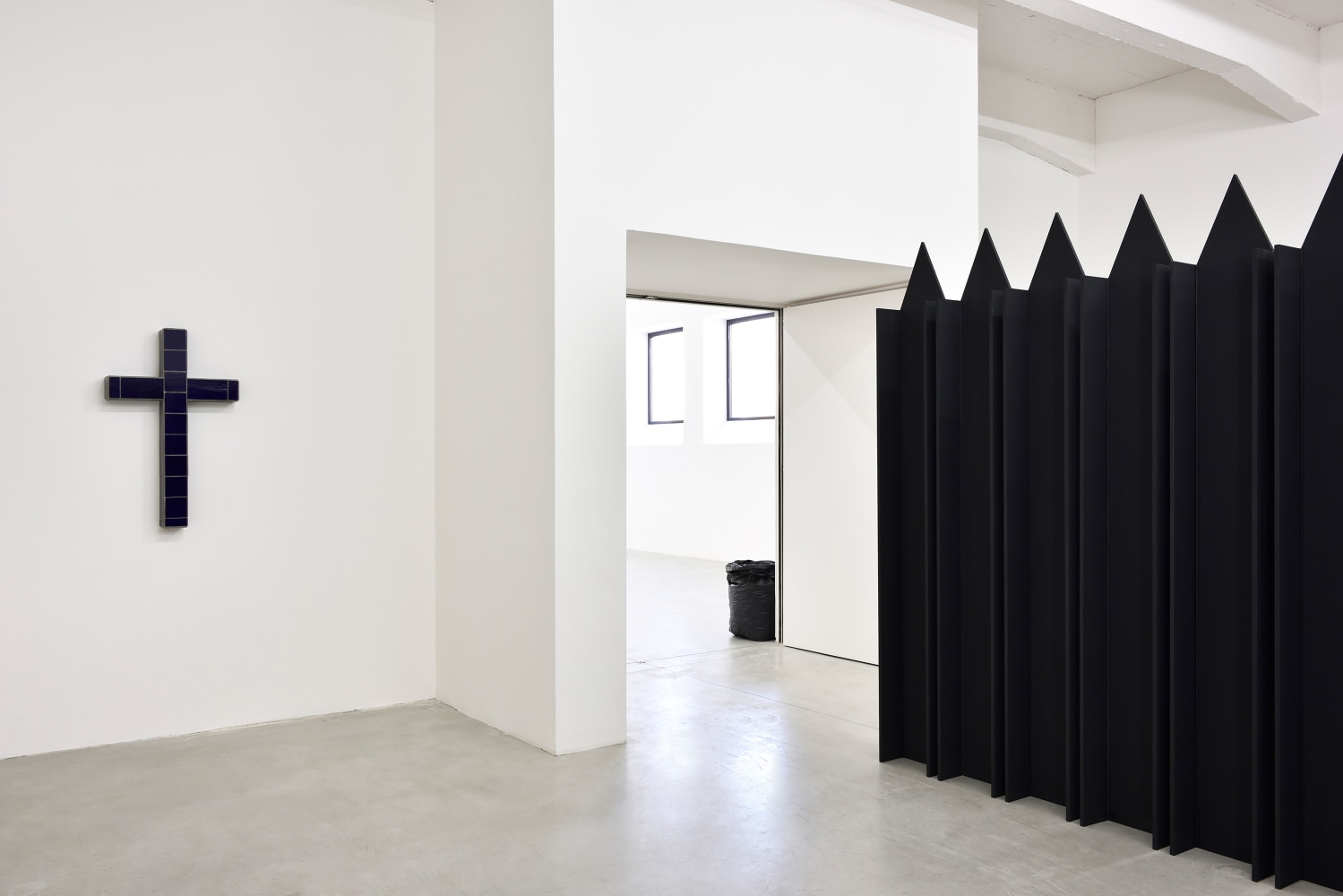 Installation view of sculptures by Valentin Carron