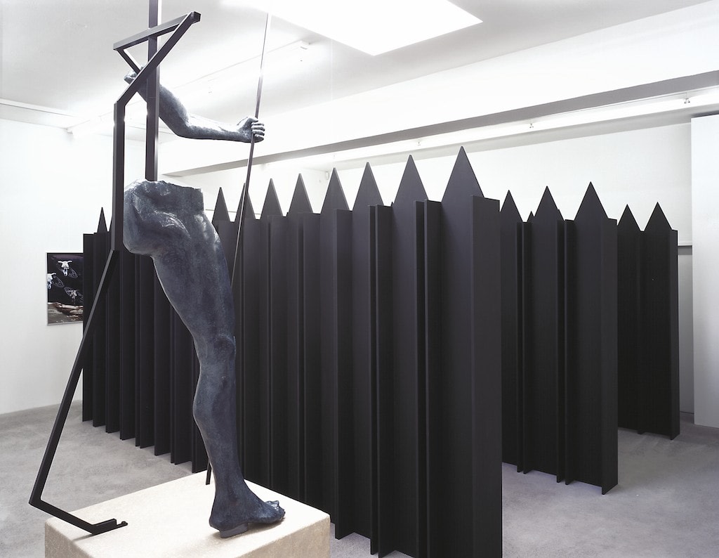 Installation view of Valentin Carron sculpture exhibition