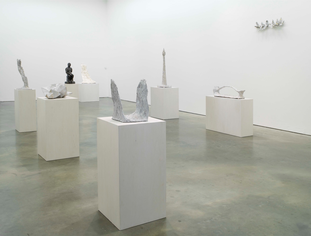 Installation view of sculptures by Andrew Lord