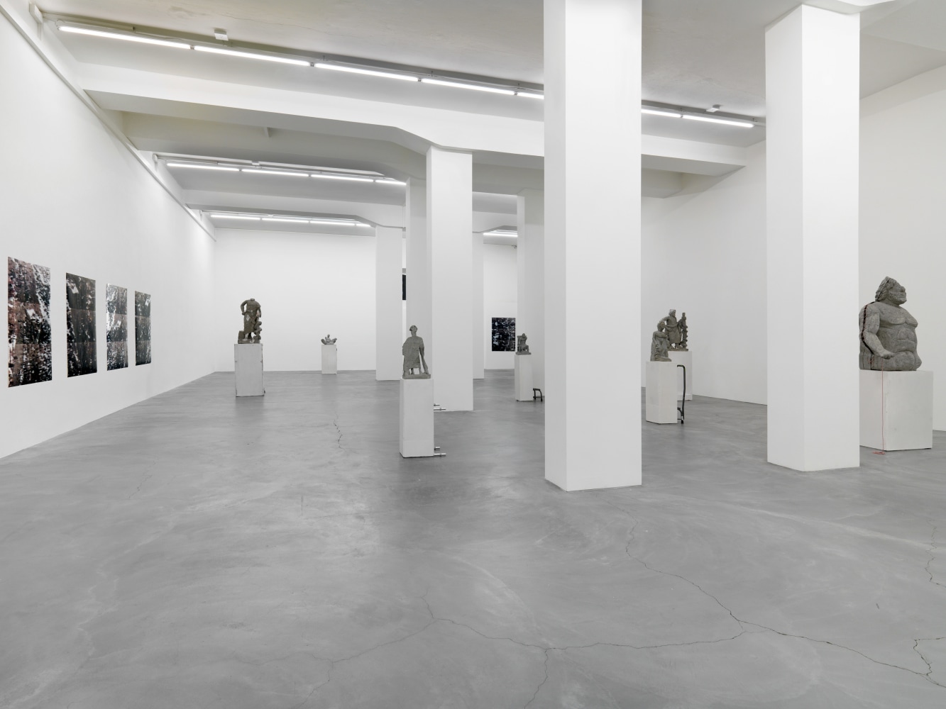 Installation view of Justin Matherly sculpture and monoprint exhibition