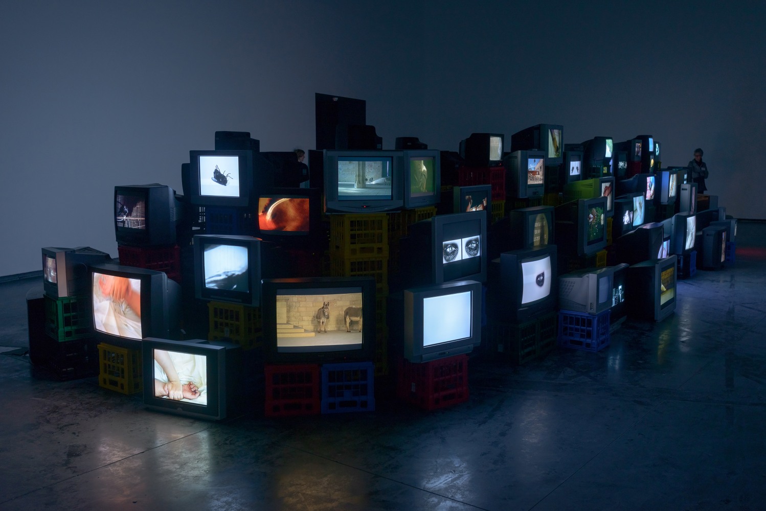 Installation view of video work by Douglas Gordon