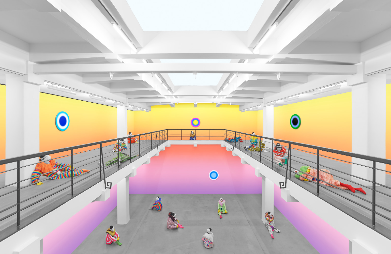 Installation view of sculptures by Ugo Rondinone