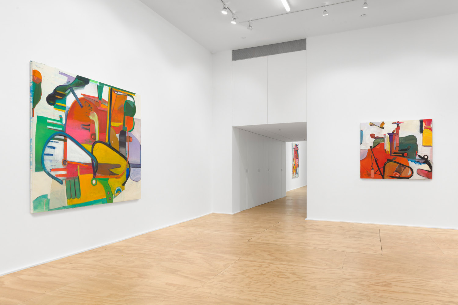 Installation view of paintings by Alex Hubbard
