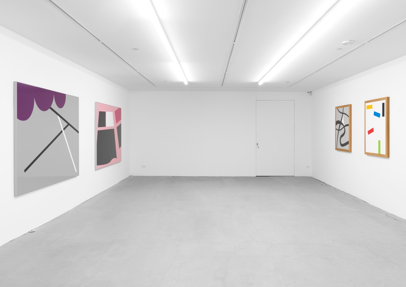 Installation view of Gerwald Rockenschaub wall painting installations and wall works