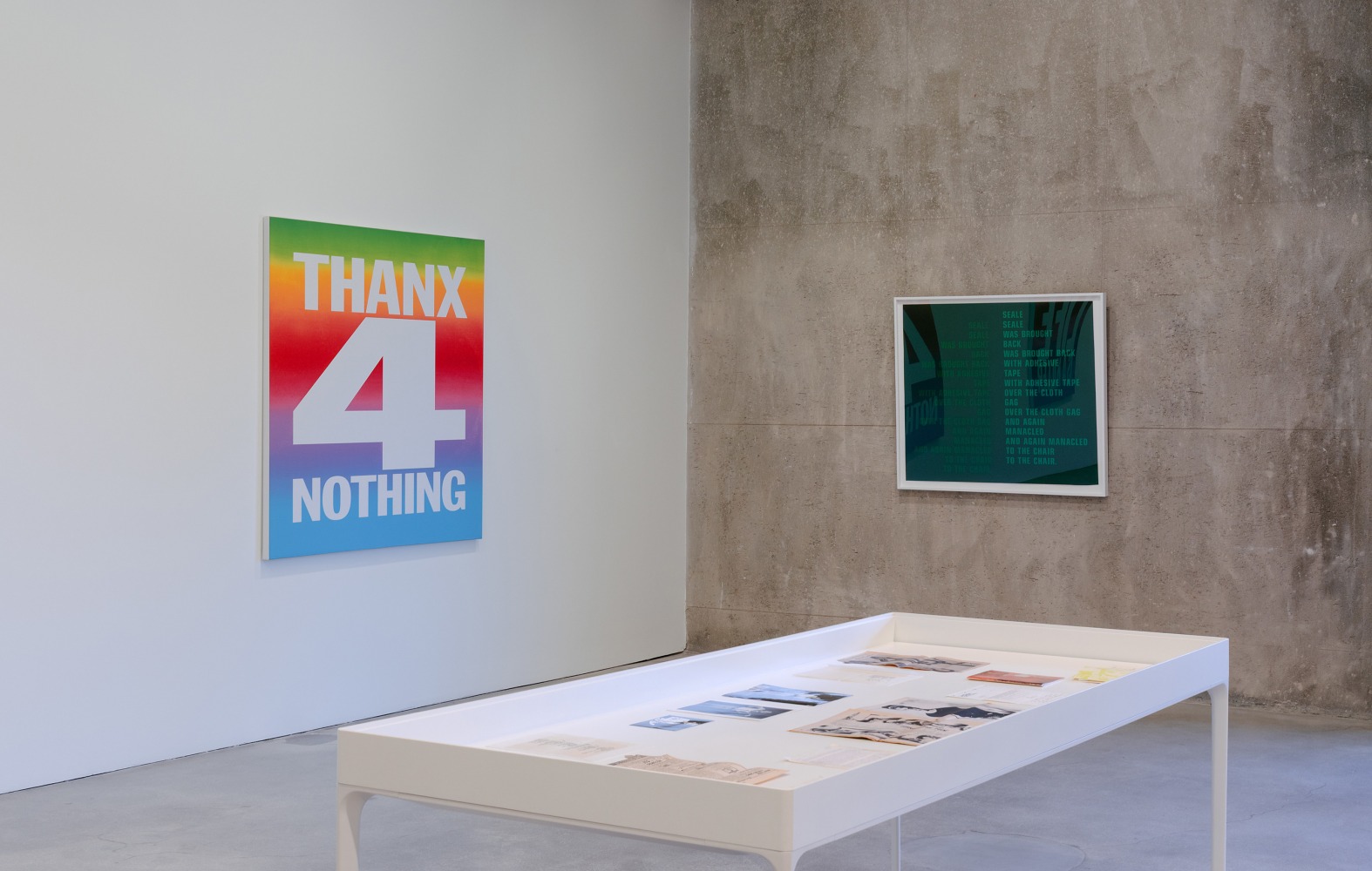 Installation view, John Giorno, No Nostalgia, Marciano Art Foundation, Los Angeles, 2025