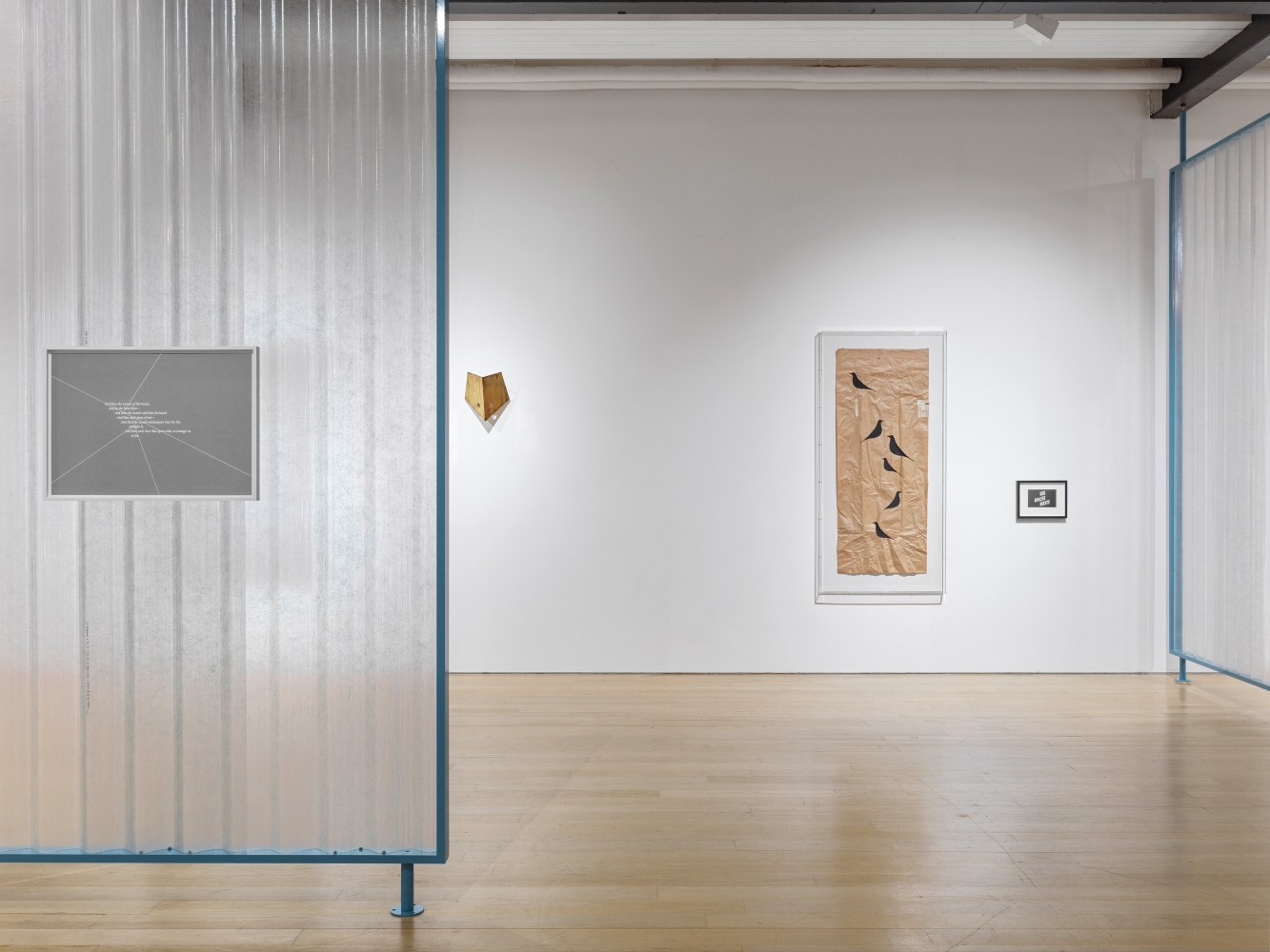 Installation view, Martin Boyce, Before Behind Between Above Below, Fruitmarket, Edinburgh, 2024