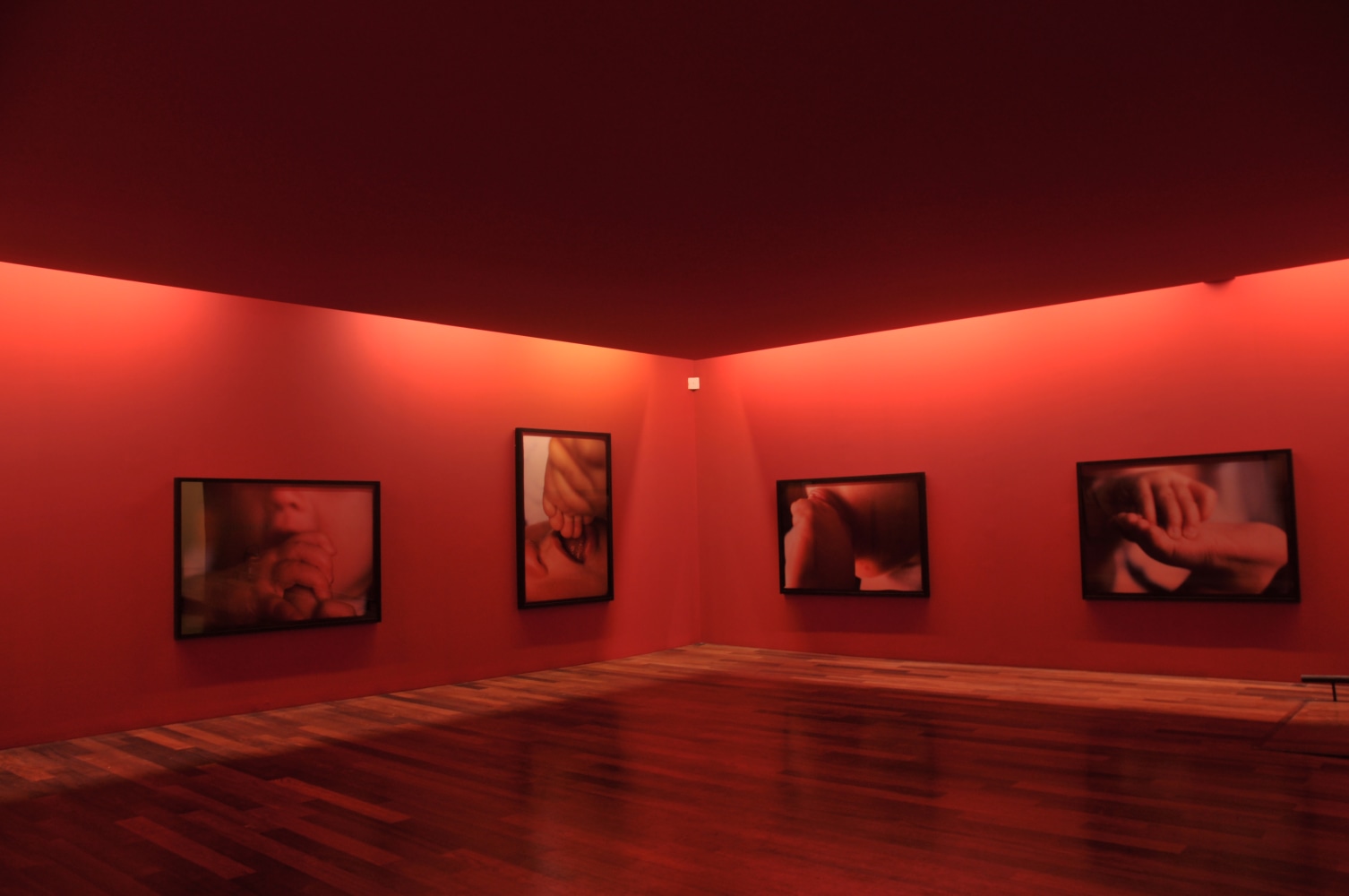 Installation view of photographs by Douglas Gordon