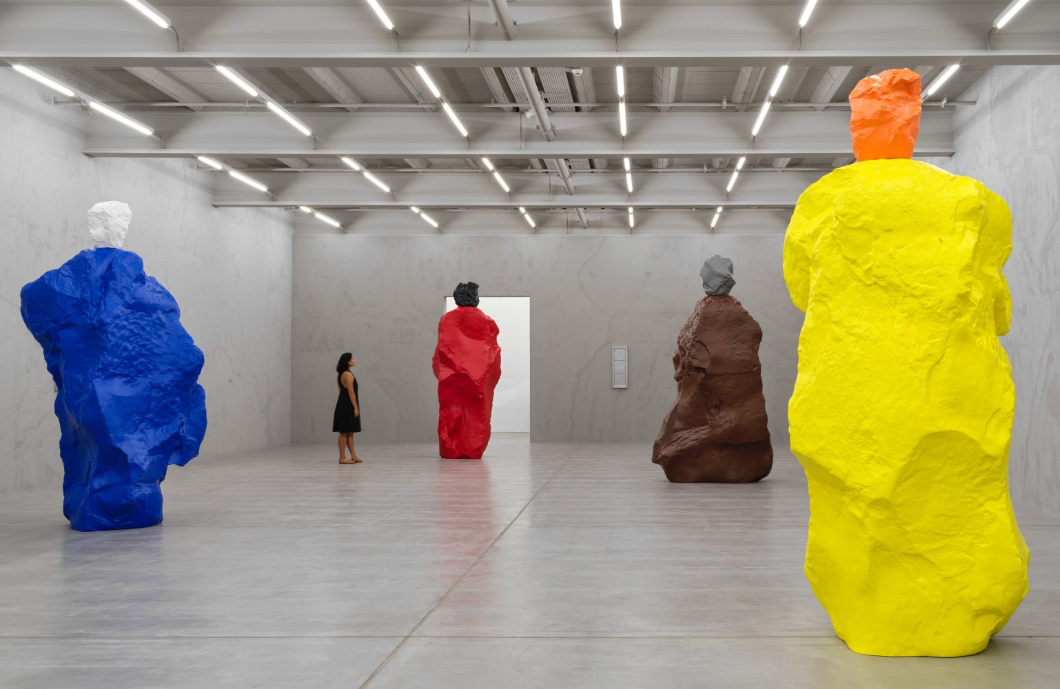 Installation view of sculptures by Ugo Rondinone