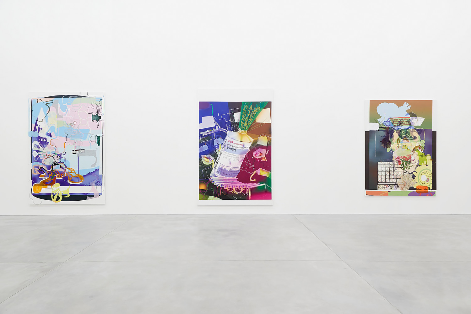 Installation view of paintings by Michael Williams
