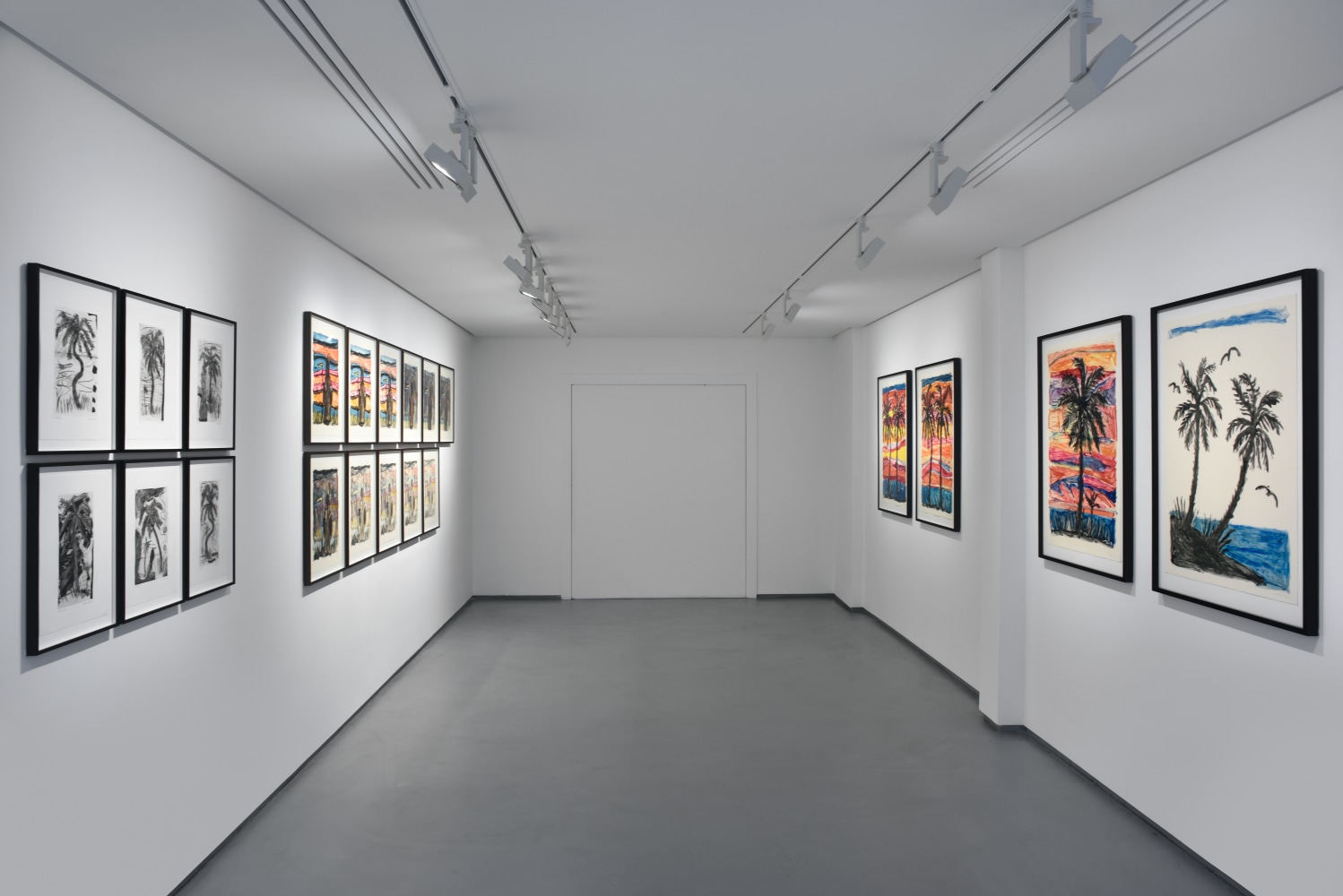 Installation view of paintings by Josh Smith