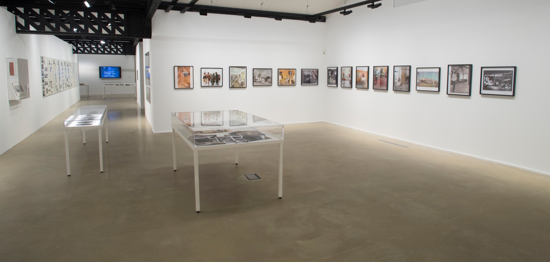 Installation view of works by Walead Beshty