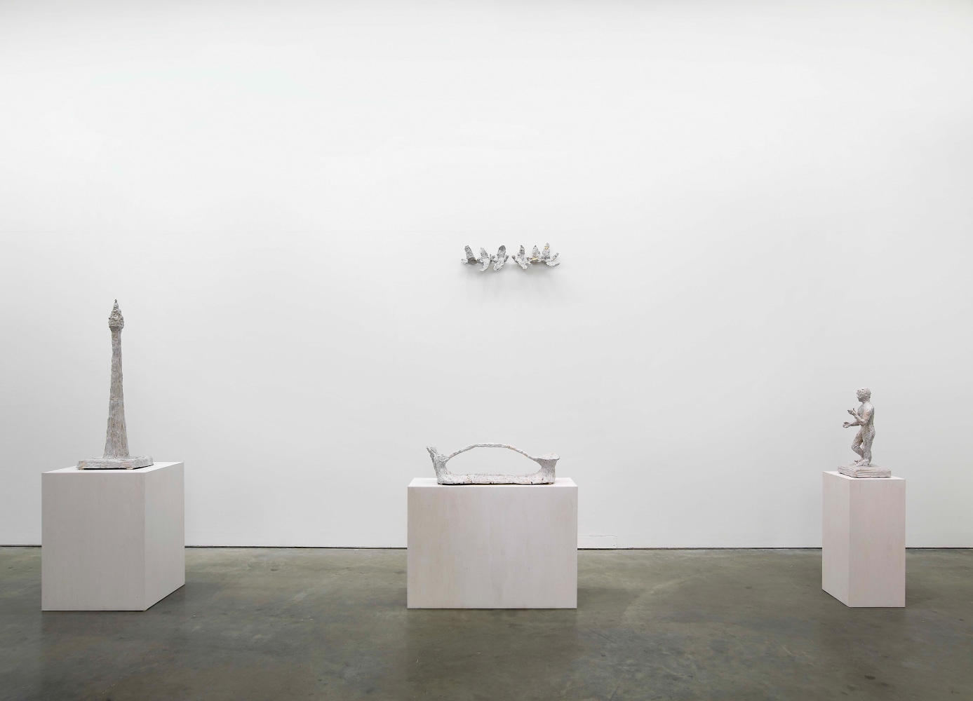 Installation view of sculptures by Andrew Lord