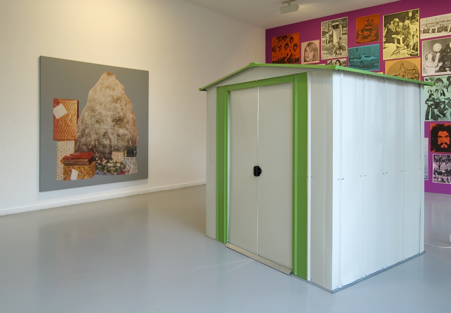 Installation view of works by Steven Shearer