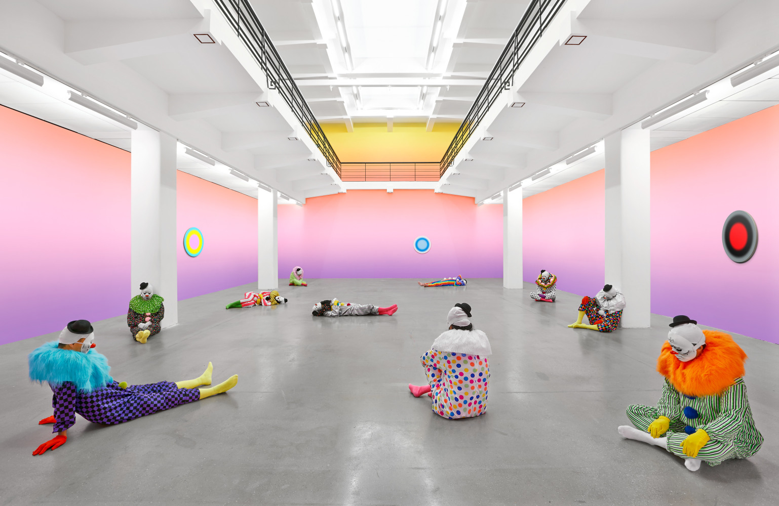 Installation view of sculptures by Ugo Rondinone