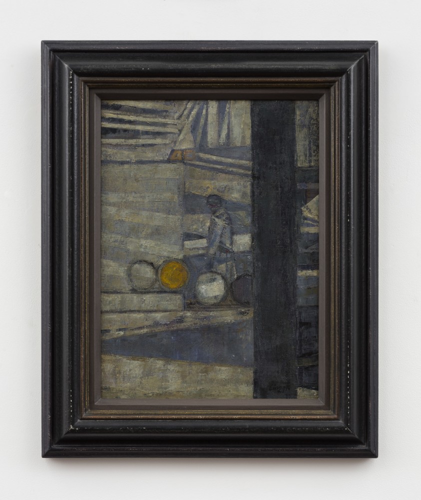 Prunella Clough, Barrels in a Yard