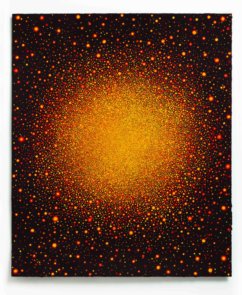 Karen Arm, Untitled (Yellow Red Sun on Black Red), 2014