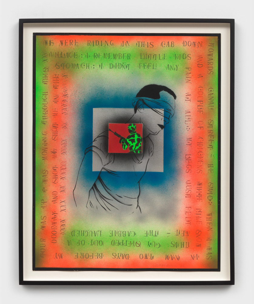 David Wojnarowicz

Untitled (cab ride), 1982

spray paint on stencil board

32 x 26 ins.

81.3 x 66 cm

&amp;nbsp;