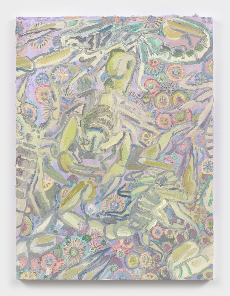 Allison Schulnik
Scorpions and Flowers #1, 2022
oil on canvas stretched over panel
40 x 30 ins.
101.6 x 76.2 cm