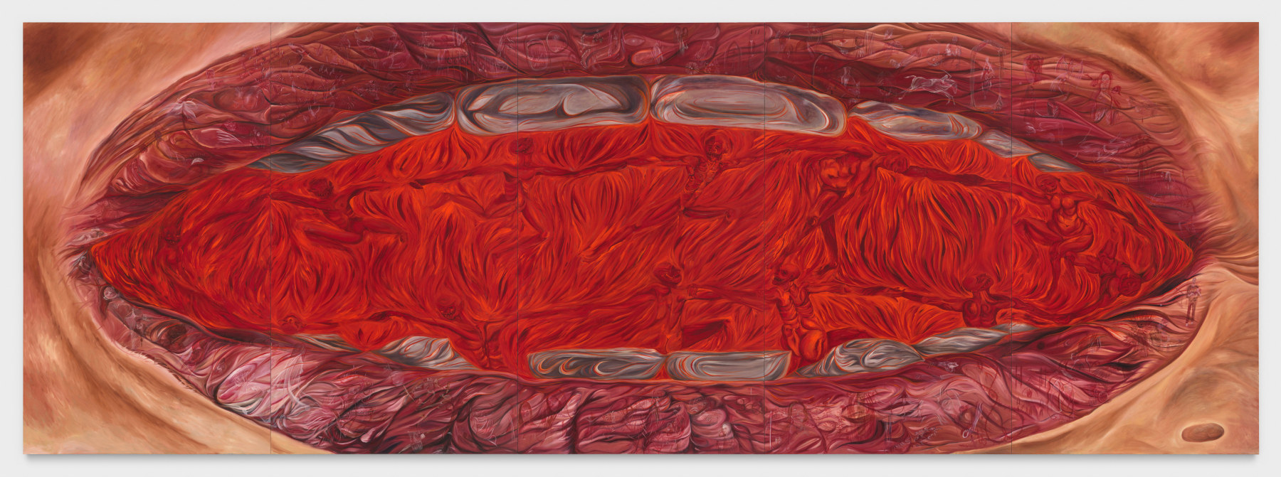 Srijon Chowdhury
Mouth (Divine Dance), 2022
oil on linen
5 panels, each: 126 x 72 ins.
320 x 182.9 cm
overall: 126 x 360 ins.
320 x 914.4 cm