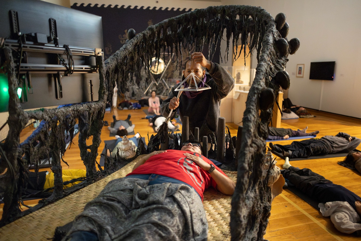 Guadalupe Maravilla: Armon&amp;iacute;a de la Esfera&amp;nbsp;(Installation View) Herbert F. Johnson Museum of Art, Ithaca, NY, January 27 &amp;ndash; June 9, 2024. Courtesy of Cornell University. Photo: Simon Wheeler.