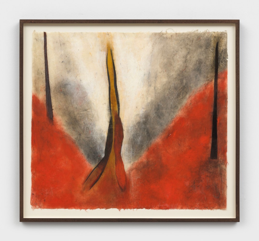 Mira Schor
Red Ground, 1982
dry pigment, pastel and medium on rice paper
20 x 24 ins. (50.8 x 61 cm)
framed: 27 3/4 x 30 ins. (70.5 x 76.2 cm)