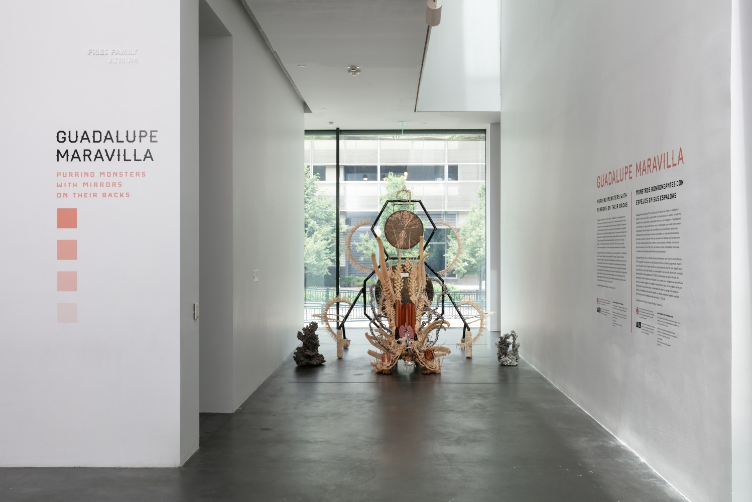 Installation View, Guadalupe Maravilla: Purring Monsters with Mirrors on Their Backs, Museum of Contemporary Art, Denver, CO. Photo by Wes Magyar