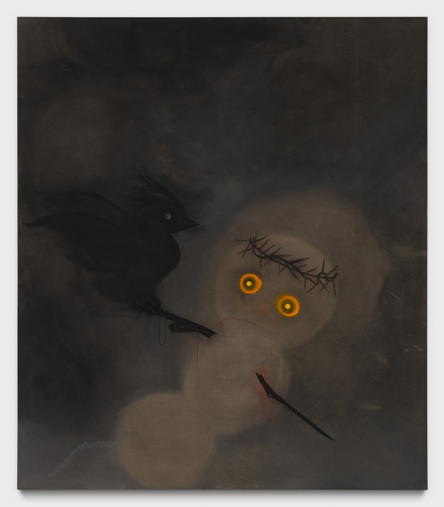 Owen Fu
The Bird, the Shadow, and the Thorns, 2024
oil on linen
67 x 58 ins.
170.2 x 147.3 cm