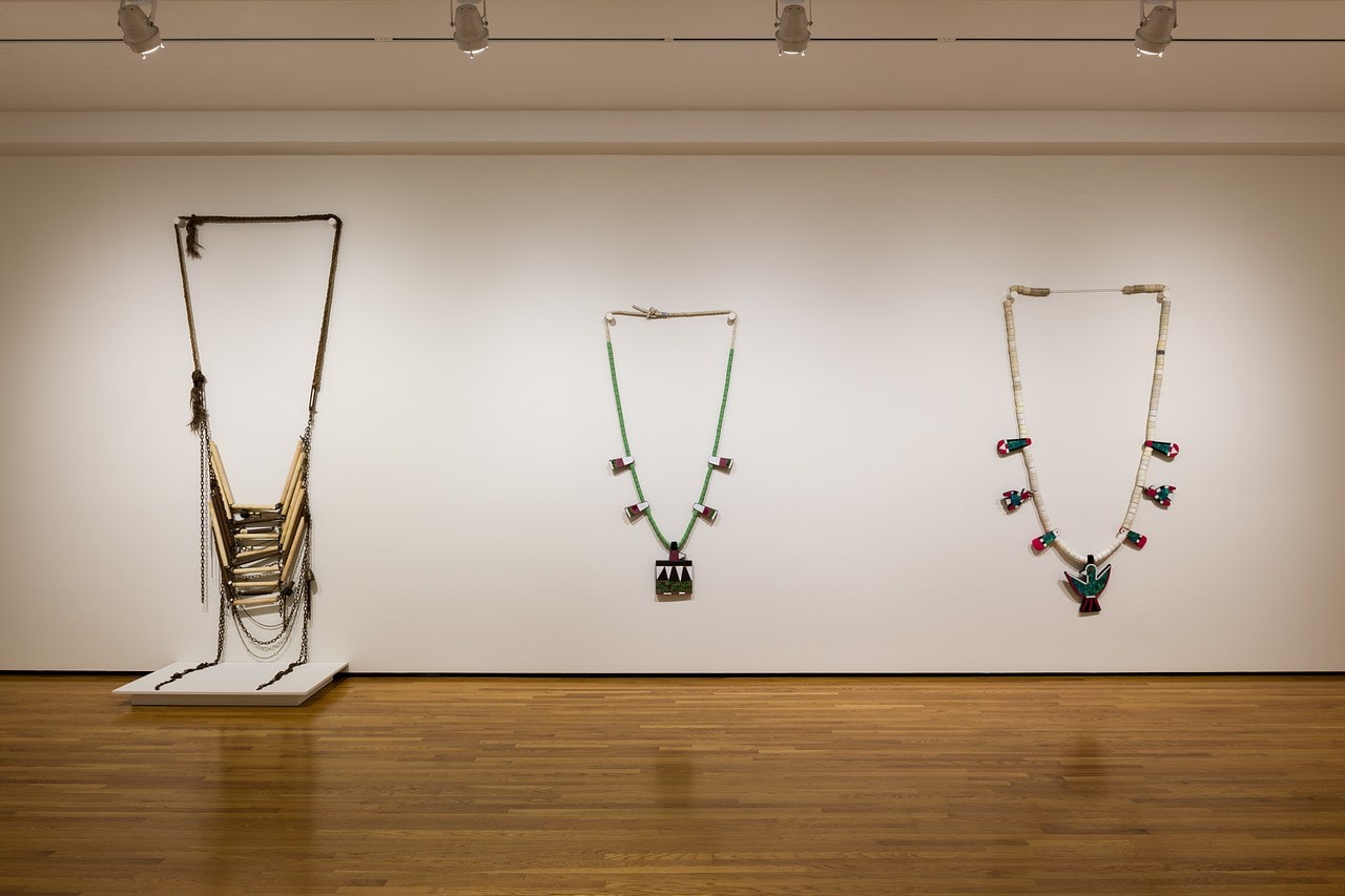 Installation view, Ishi Glinsky: Upon a Jagged Maze, Art, Design &amp;amp; Architecture Museum at UC Santa Barbara, 2022-2023. Image courtesy of Art, Design &amp;amp; Architecture Museum at UC Santa Barbara.